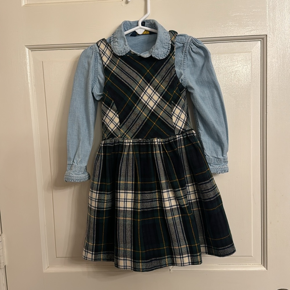 Ralph Lauren Plaid Dress and long sleeve shirt size 3